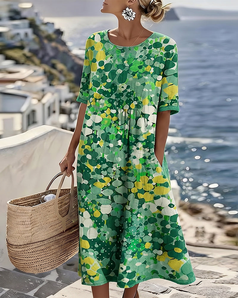 Alena™ Elegant Floral Midi Dress