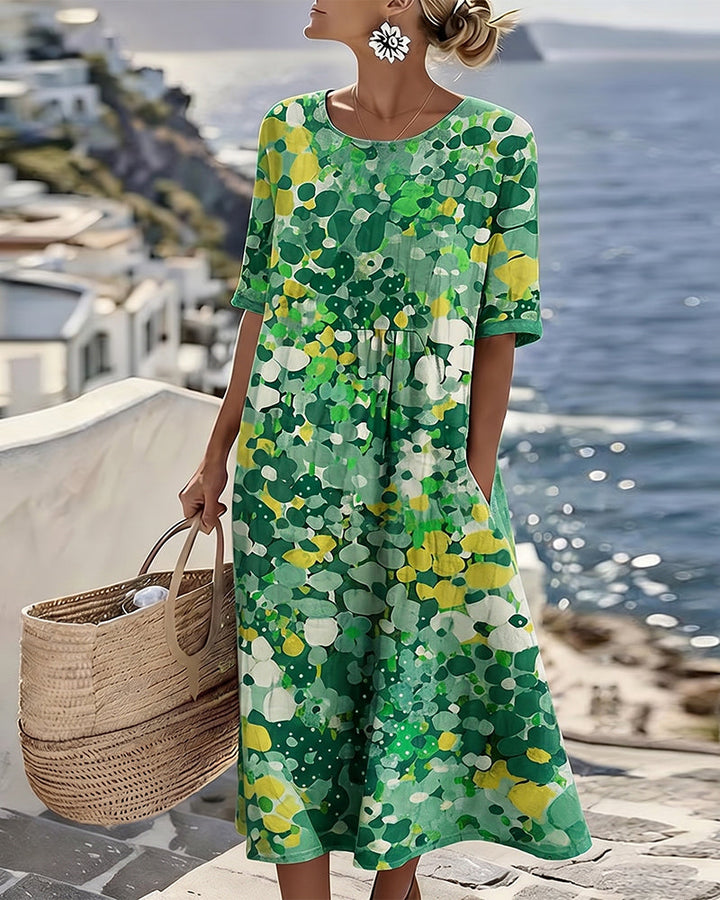 Alena™ Elegant Floral Midi Dress