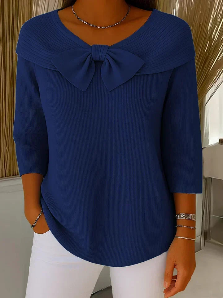 Tivella™ | Sweater with Bow and Round Neckline