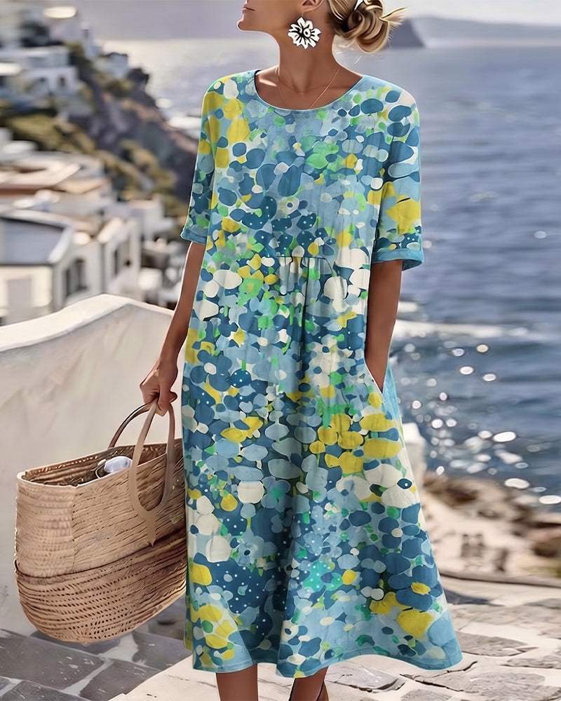 Alena™ Elegant Floral Midi Dress
