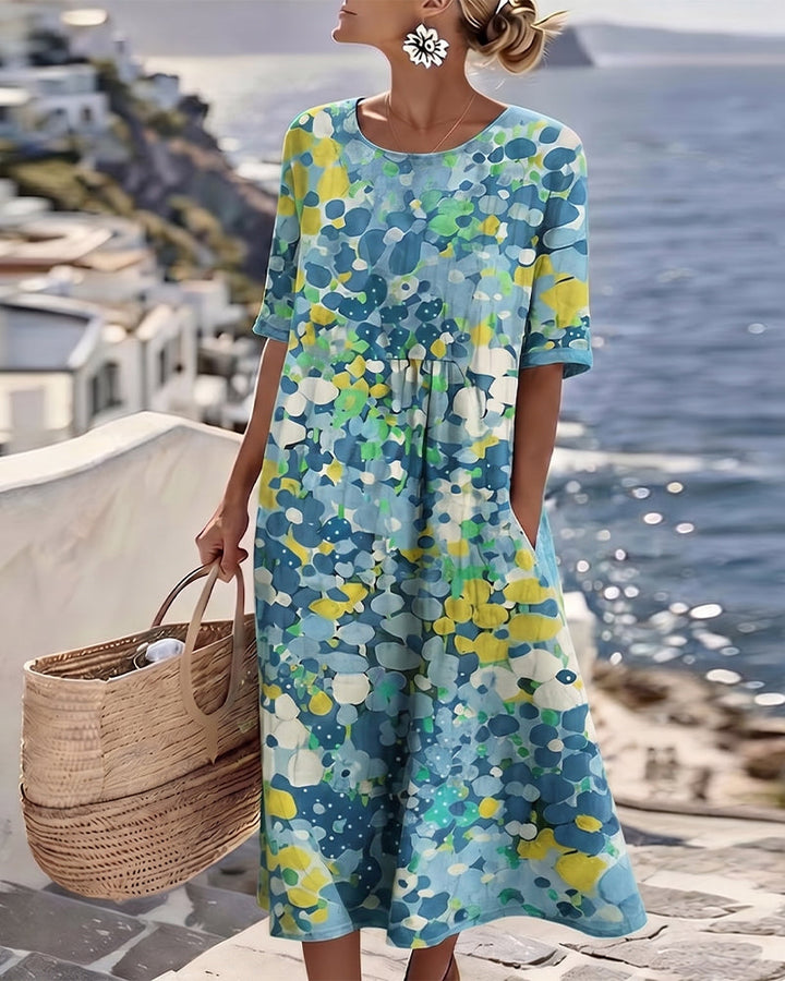 Alena™ Elegant Floral Midi Dress