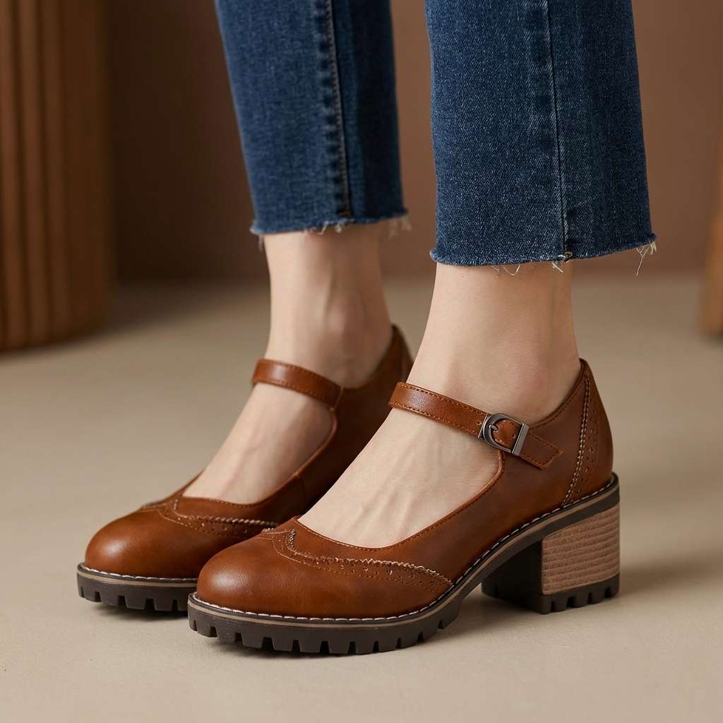 Beatrix | Brogue Detail Block Heels