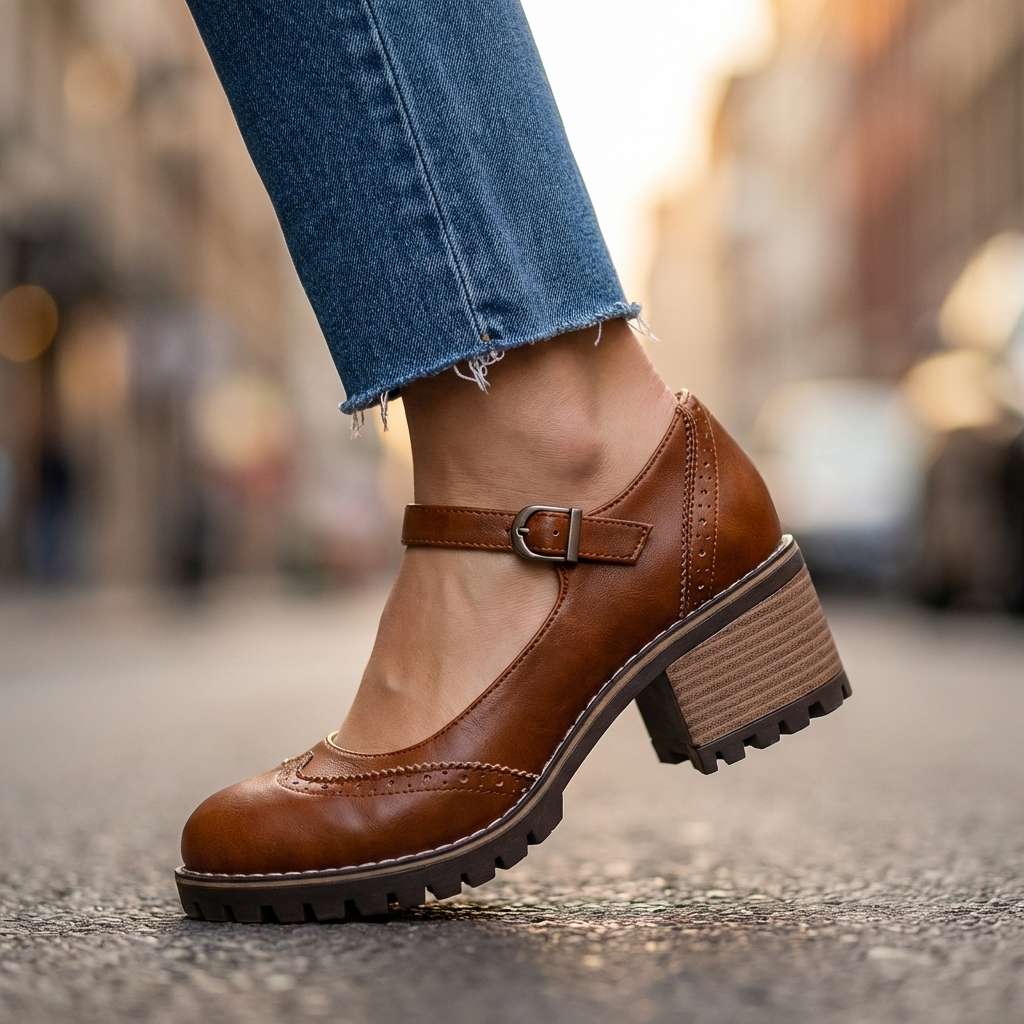 Beatrix | Brogue Detail Block Heels