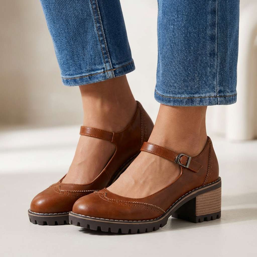 Beatrix | Brogue Detail Block Heels