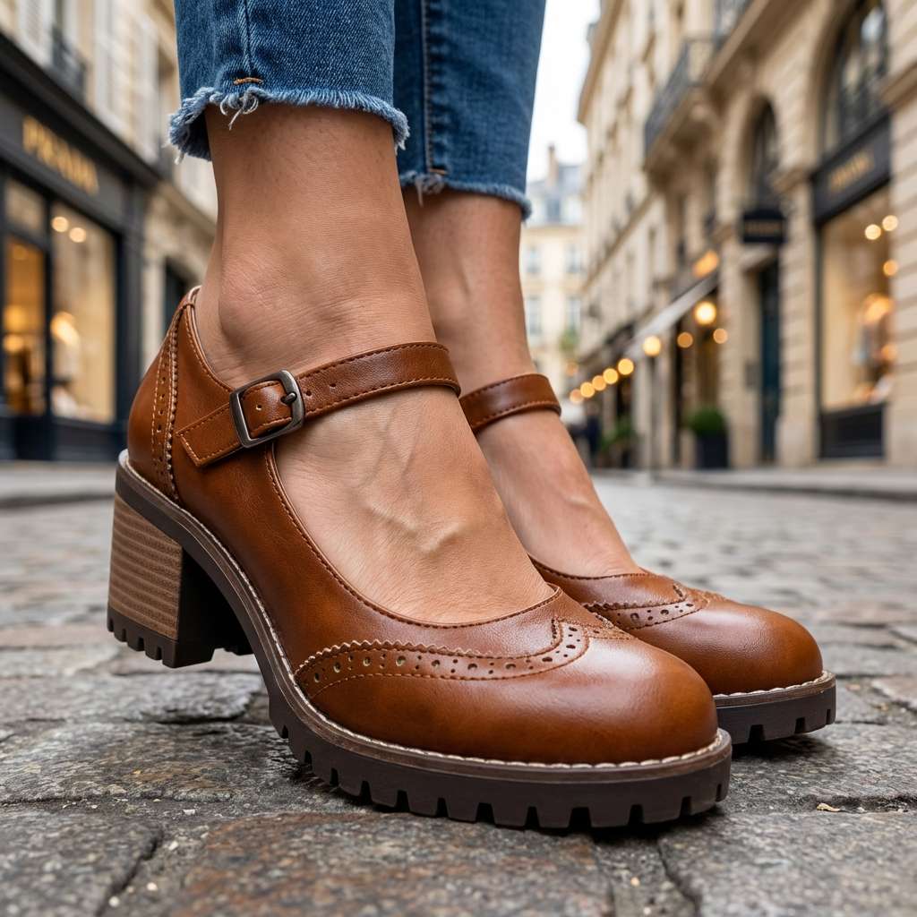 Beatrix | Brogue Detail Block Heels