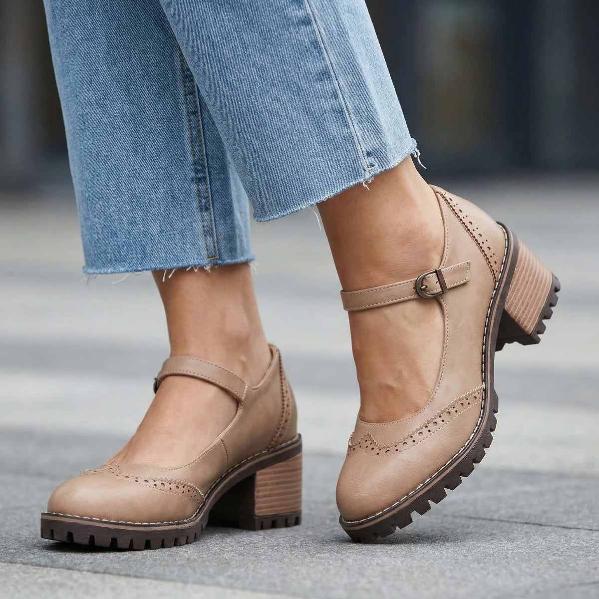 Beatrix | Brogue Detail Block Heels