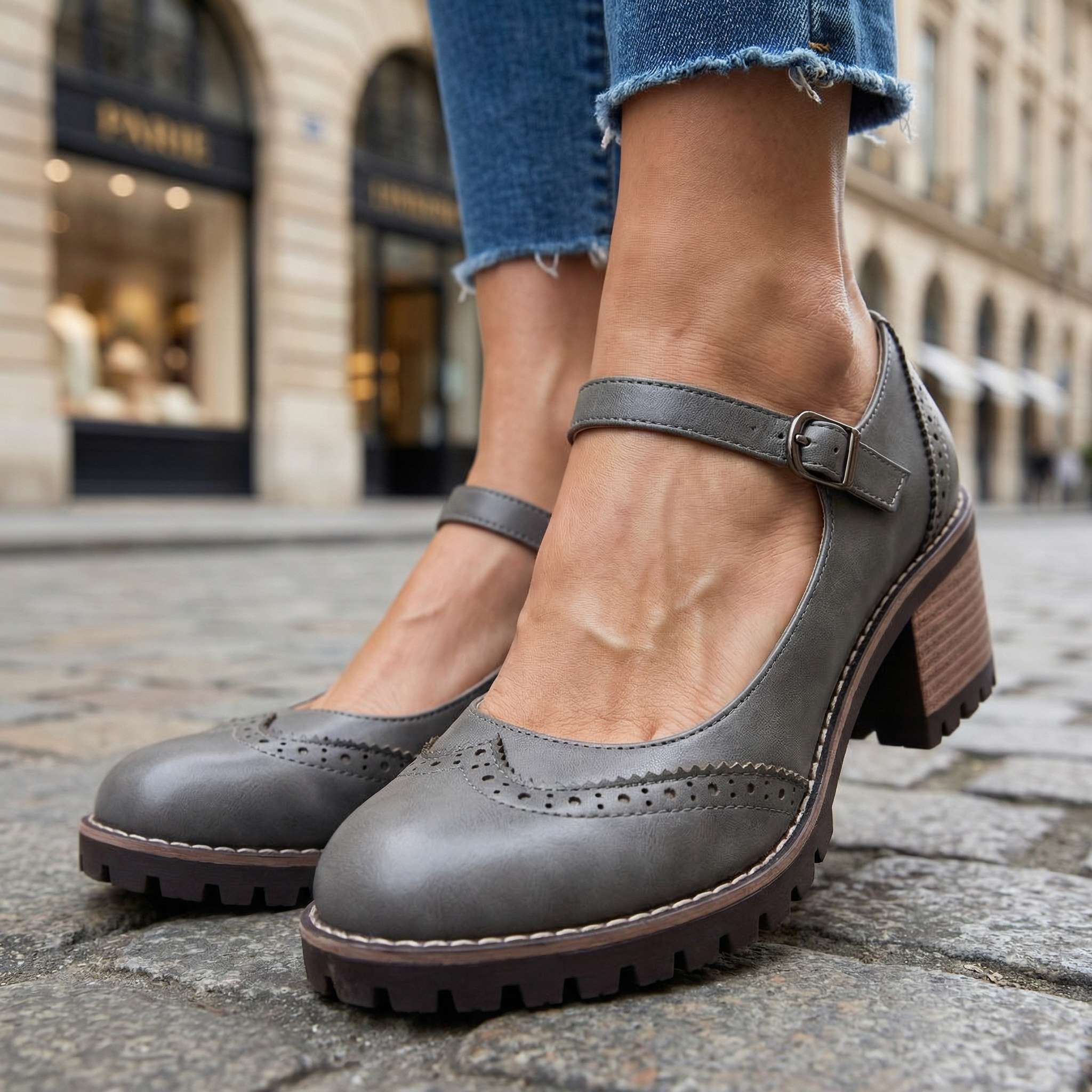 Beatrix | Brogue Detail Block Heels