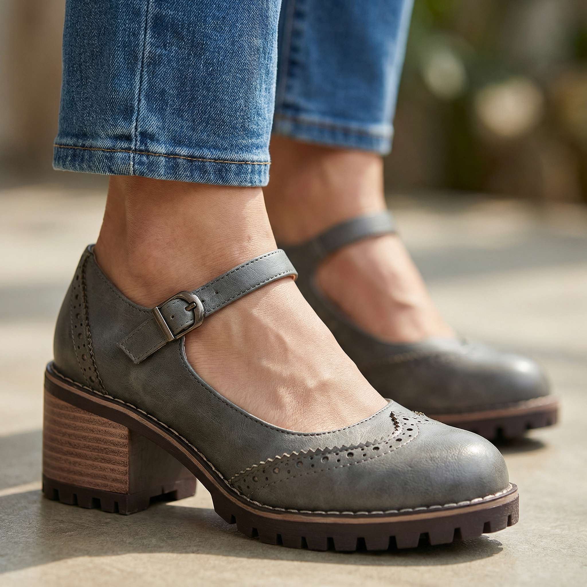 Beatrix | Brogue Detail Block Heels