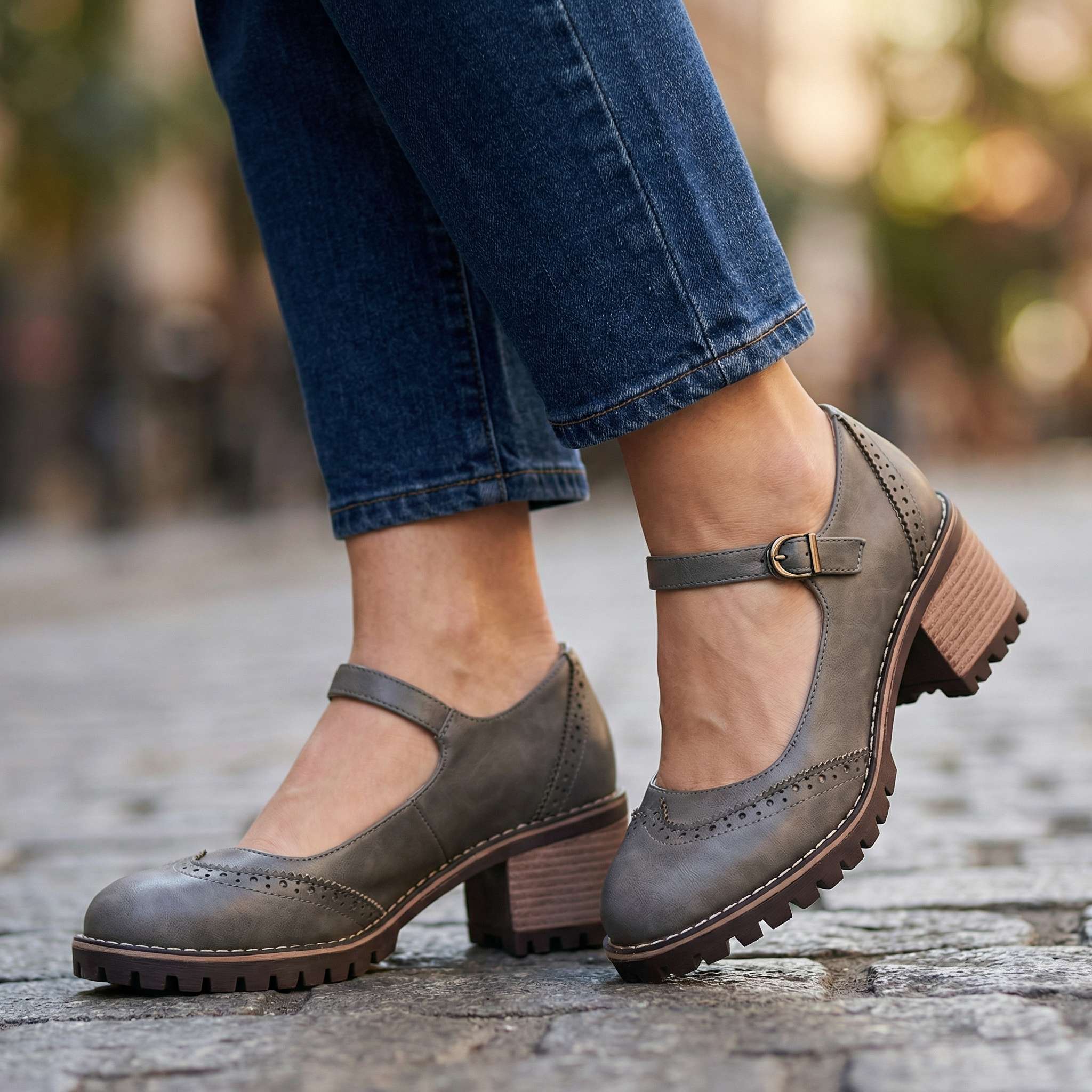 Beatrix | Brogue Detail Block Heels