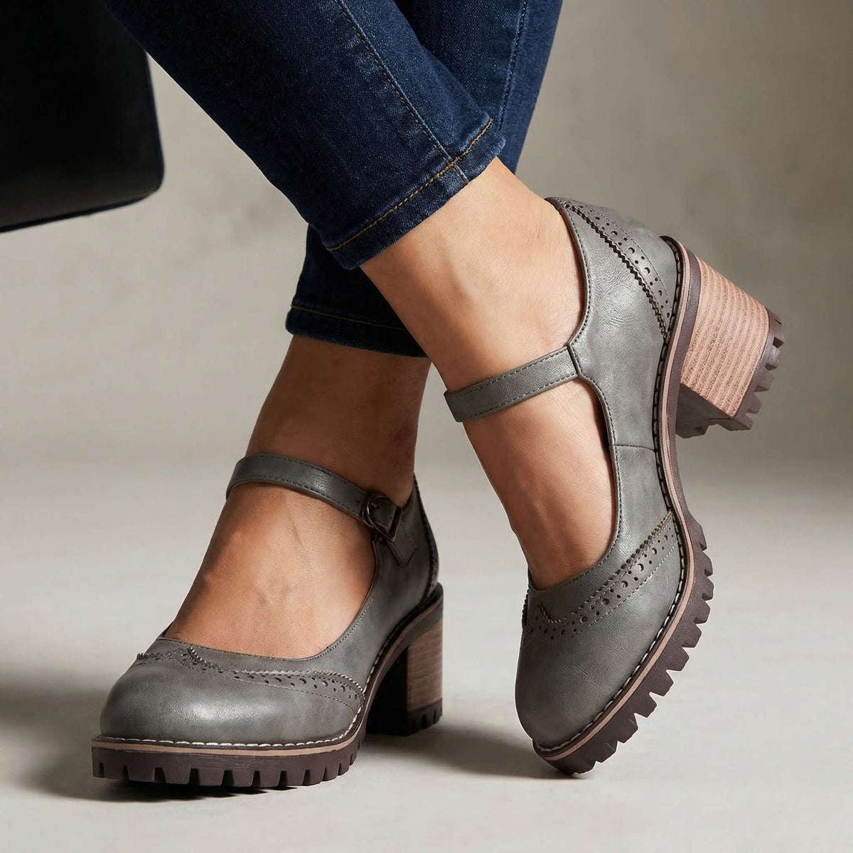 Beatrix | Brogue Detail Block Heels
