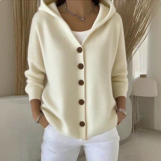 Darienne™ | Hooded Button-Up Knit Cardigan