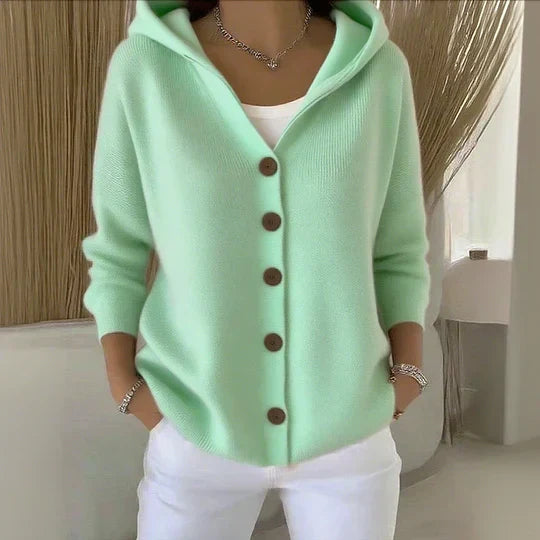 Darienne™ | Hooded Button-Up Knit Cardigan