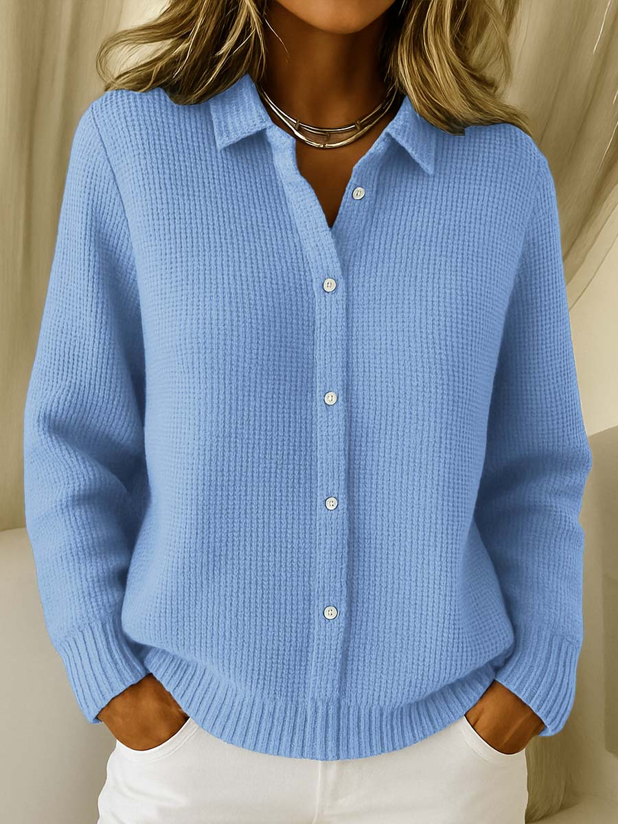 Alondra – Textured Button-Up Knit Cardigan