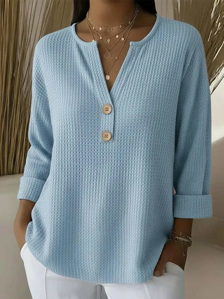 Lucinda™ | Henley Button Top