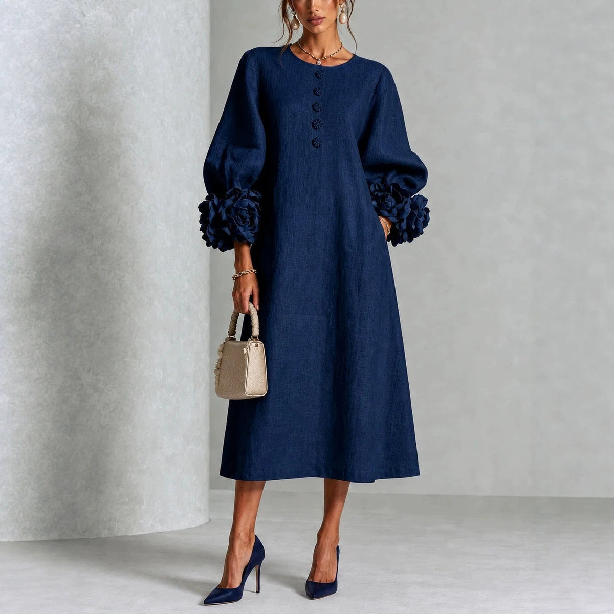 Georgia™ | Rose Cuff A-Line Dress