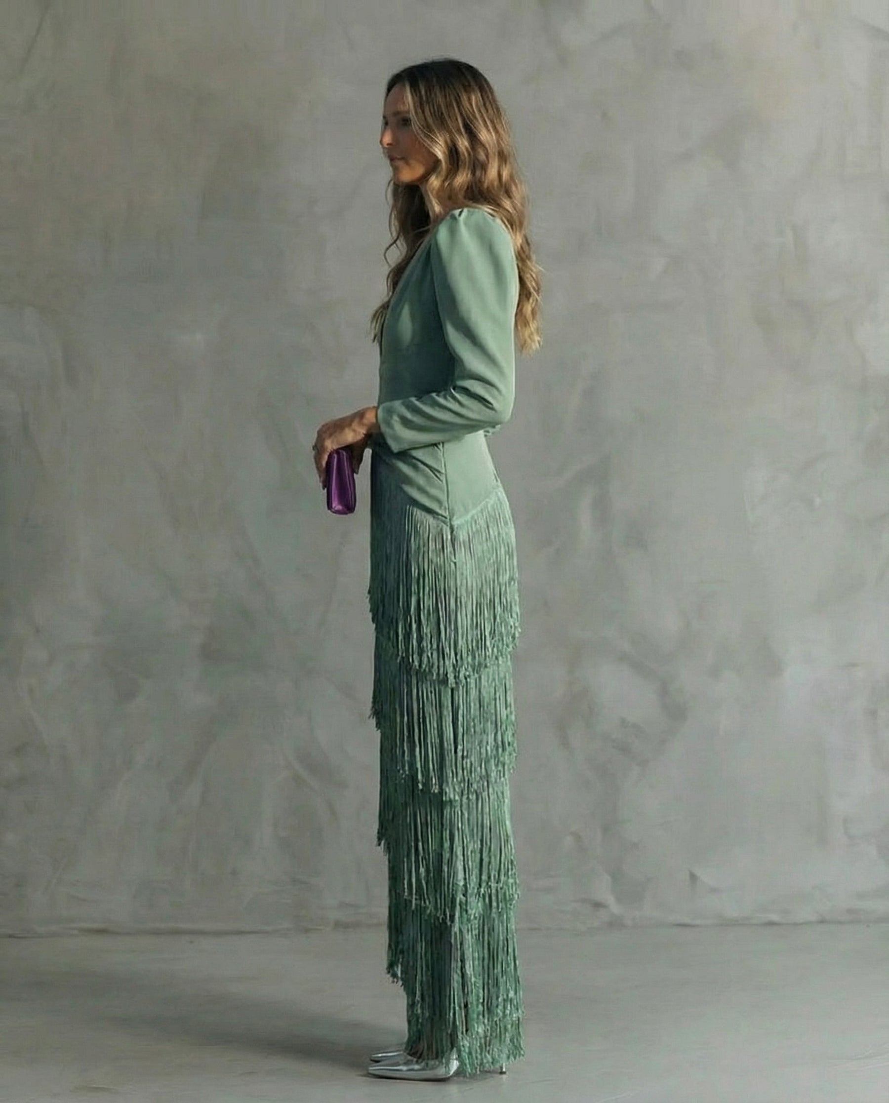 Chiara | Elegant Fringe-Sleeve Dress