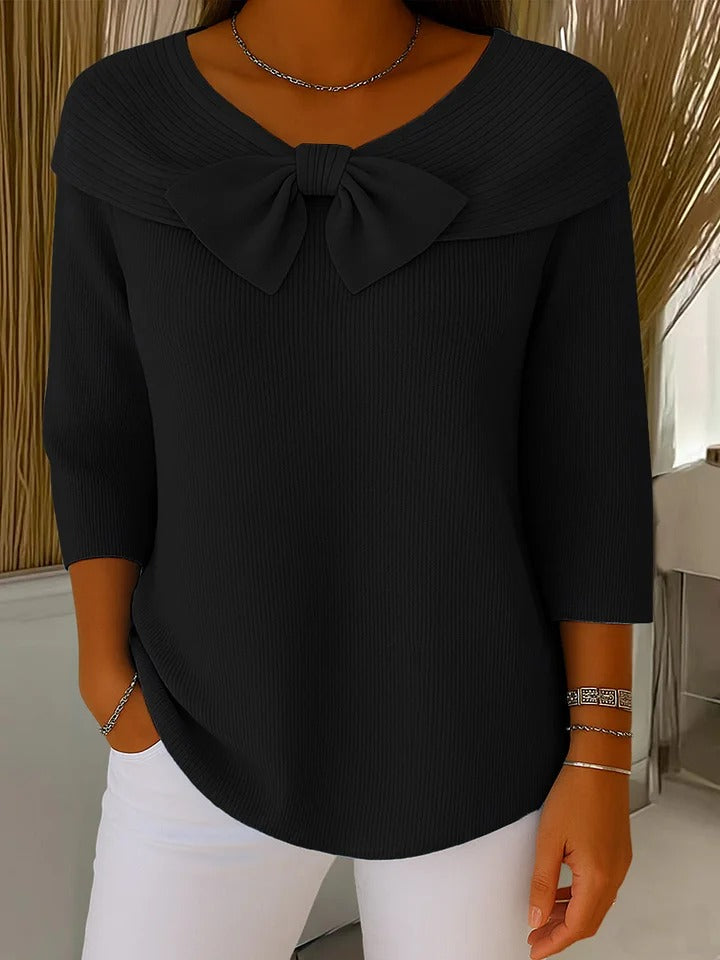 Tivella™ | Sweater with Bow and Round Neckline