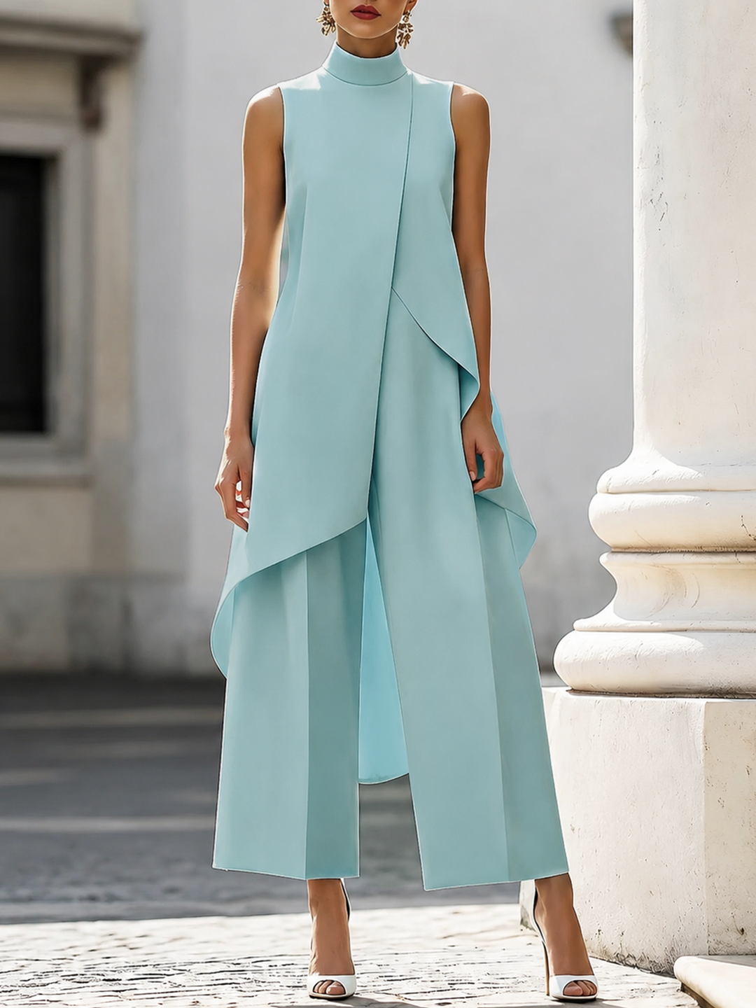 Everly - Elegant Wide-leg Two-piece Suit