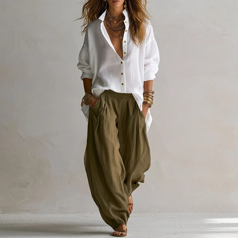 Aitana Fluid Shirt and Wide Pants Set