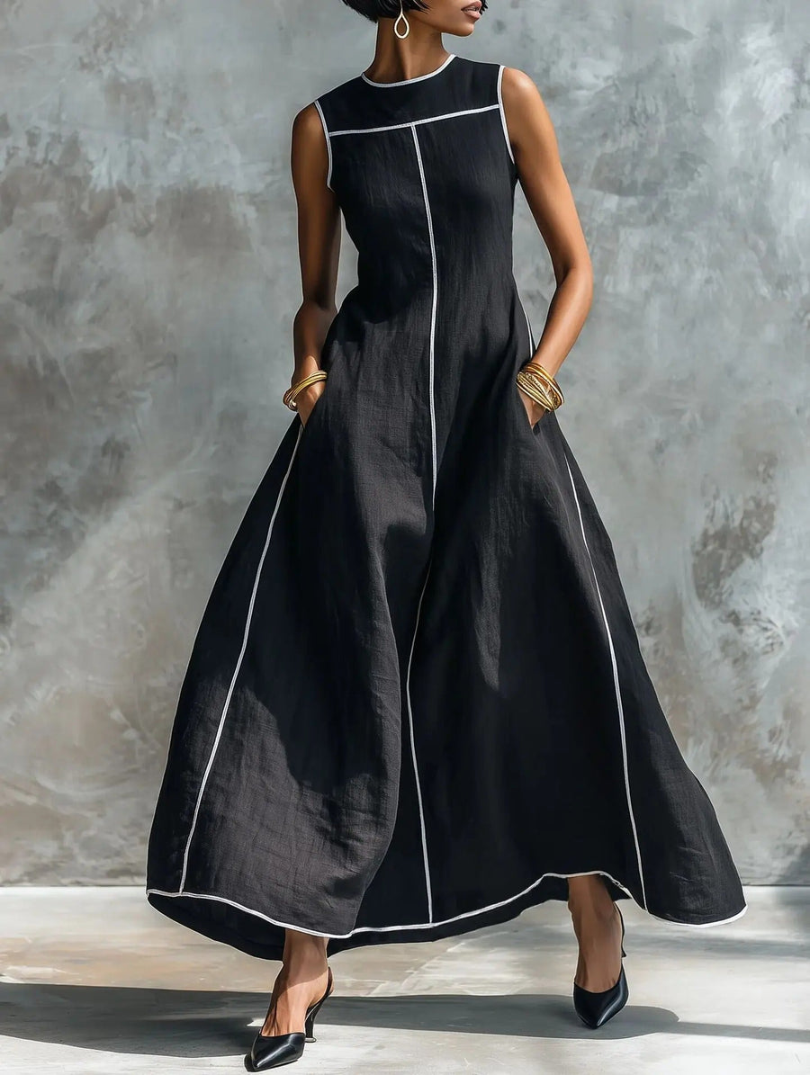 Carlota Maxi Dress with Contrast Trim