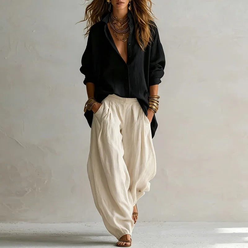 Aitana Fluid Shirt and Wide Pants Set