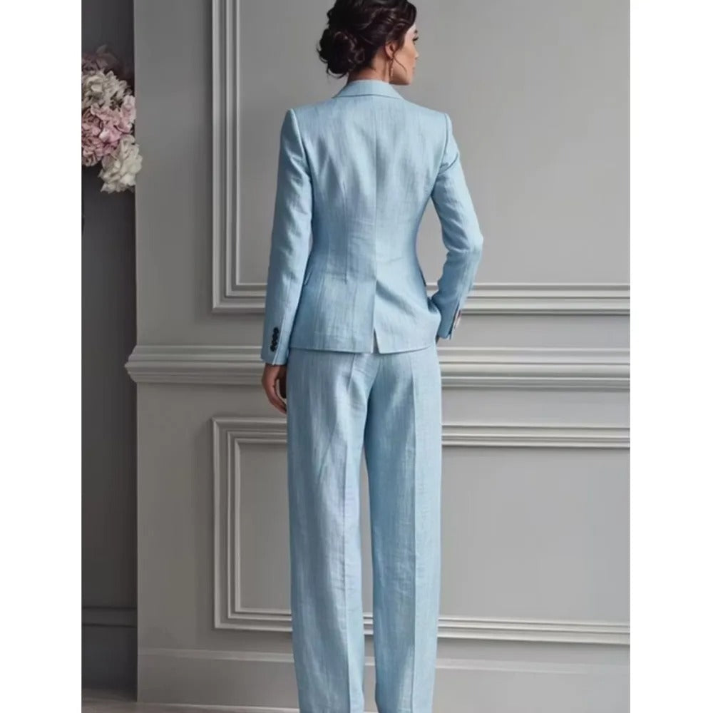 Victoria Elegant Suit Set with Tailored Blazer and Wide Pants