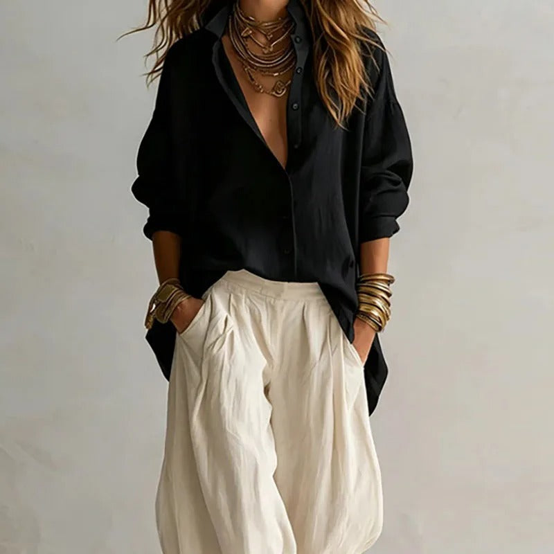 Aitana Fluid Shirt and Wide Pants Set