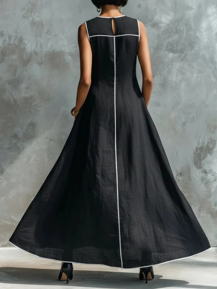Carlota Maxi Dress with Contrast Trim