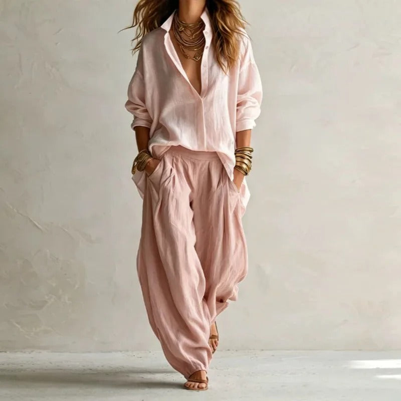 Aitana Fluid Shirt and Wide Pants Set
