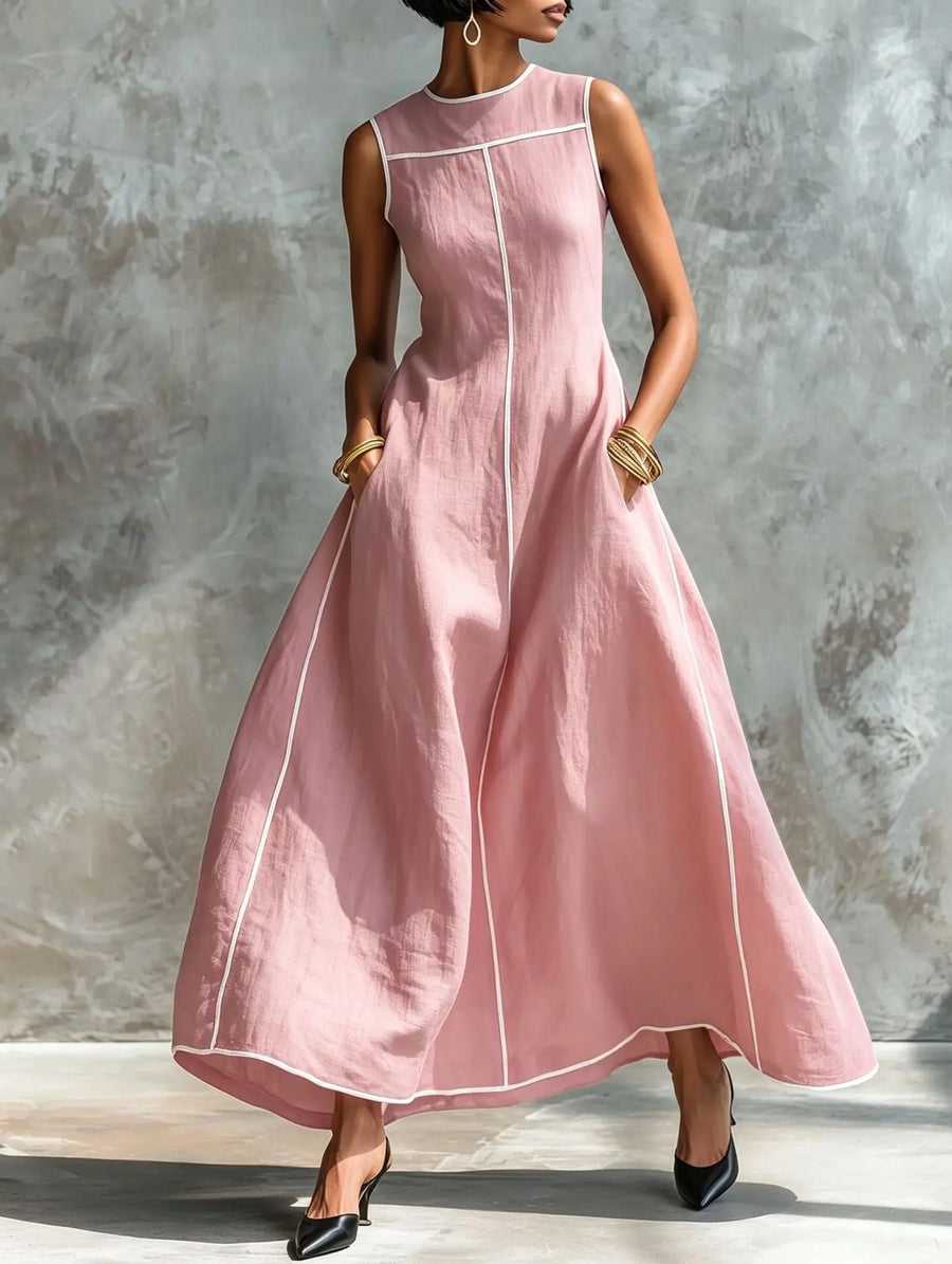 Carlota Maxi Dress with Contrast Trim