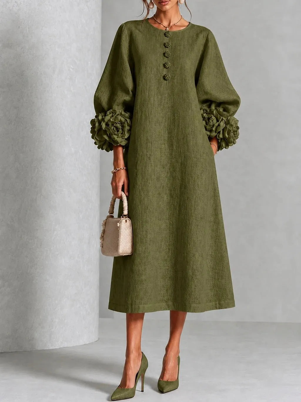 Georgia™ | Rose Cuff A-Line Dress