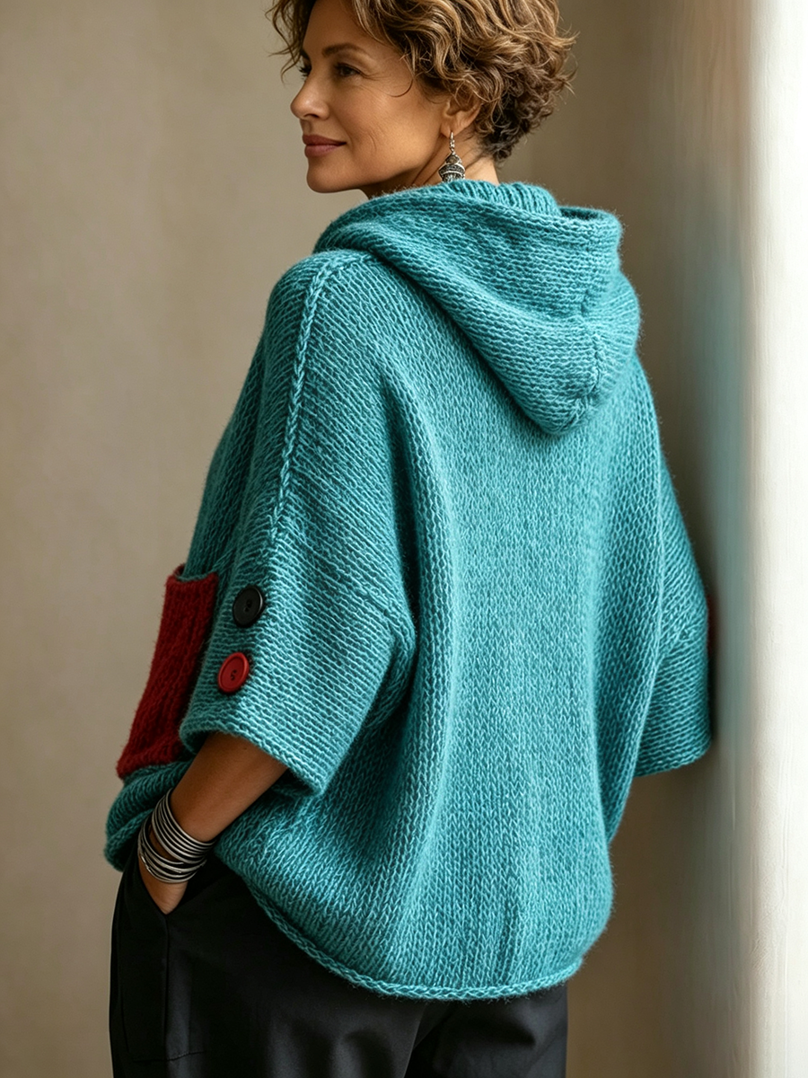 Zara™ | Relaxed Contrast Pocket Hooded Sweater